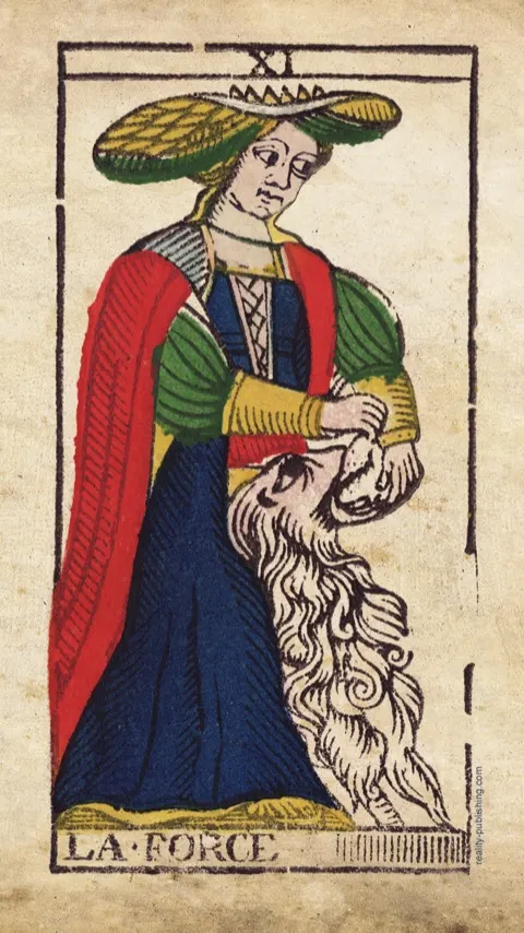 A Força, carta XI do Tarot de Marselha