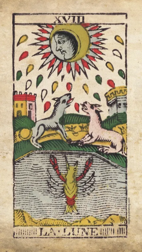 A Lua, carta XVIII do Tarot de Marselha